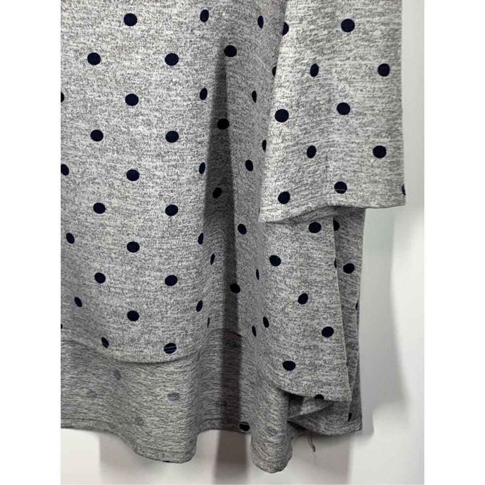 Zac & Rachel Women's Pullover Polka Dots Long Sleeve Top Navy Gray Size 2X - Picture 3 of 6